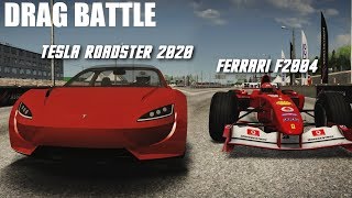 TESLA ROADSTER 2022 VS HYPERCARS F1 CHIRON REGERA amp MORE DRAG BATTLE  ASSETTO CORSA [upl. by Arodal]