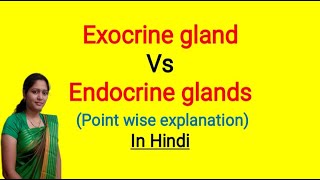 Exocrine gland Vs Endocrine glands  Endocrine glands  Exocrine glands  Glands  In Hindi  NEET [upl. by Nayr127]