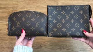 LV COSMETIC POUCH PM vs TOILETRY POUCH 19 COMPARISON [upl. by Gnilyam]