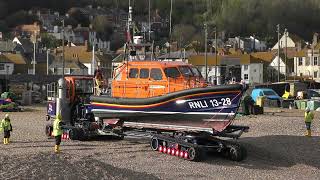 Hastings RNLI Lifeboat Launch 17 April 2024 [upl. by Marcie397]