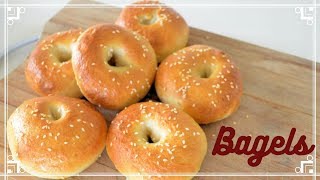 Bagel Recipe  Easy Homemade Bagels [upl. by Nnylsor493]