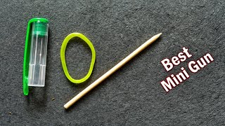 how to make gun with pen cap how to make mini gun at home how to make gun with pen and rubber [upl. by Lobel789]