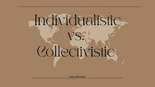 Individualistic vs Collectivistic Societies [upl. by Mona]