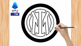 HOW TO DRAW NEW INTER MILAN LOGO EASY [upl. by Aineles326]