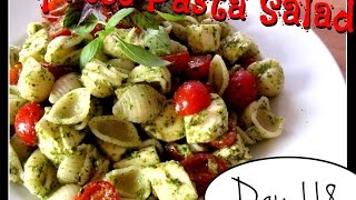 Caprese Pasta Salad Recipe Food Challenge DAY 118 [upl. by Iridis732]