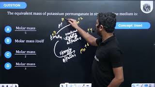 The equivalent mass of potassium permanganate in strong alkaline medium is [upl. by Thorstein]