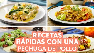 Recetas rápidas con 1 pechuga de pollo  Kiwilimón [upl. by Macguiness303]