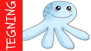 HVORDAN TEGNE Cartoon Octopus  SØT BLEKKSPRUT [upl. by Nasya]