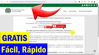 Como sacar el CERTIFICADO DE ANTECEDENTES JUDICIALES en Colombia antecedentes penales [upl. by Malsi256]