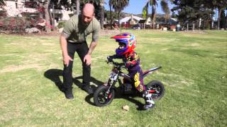 Kid Riding Oset 125 Electric Trials Bike [upl. by Nohtiek]