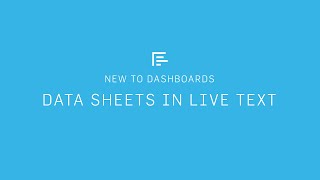 Using Data Sheet Data for Dashboard Live Text [upl. by Adachi]