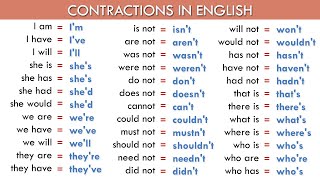 Contractions in English [upl. by Lyrahc765]