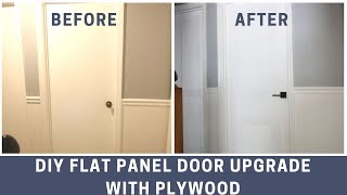 Flat Panel Interior Door Makeover  with Plywood [upl. by Varin]