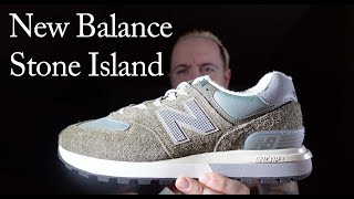 New Balance 574 Legacy Stone Island Steel Blue Review On Feet And Size Guide [upl. by Cirdla453]