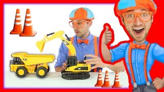 Learn about Construction Trucks with Blippi Toys [upl. by Conard]