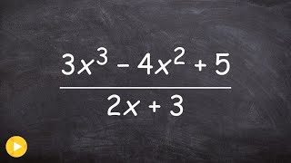 Dividing two polynomials using synthetic division [upl. by Islean]