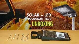 Solar LED Floodlight  Street Light UnBoxing  Solar  LED Floodlight 1600 by Wagan Tech item 8586 [upl. by Ierbua]