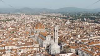 Dolly zoom Florence Italy Cathedral Santa Maria del Fiore Panoramic view of the city Summer [upl. by Airan]