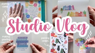 Studio Vlog 31 ✿ Cutting Scoring and Folding More Greeting Card Stock amp Packing Up Two Orders 💌 [upl. by Hetty671]