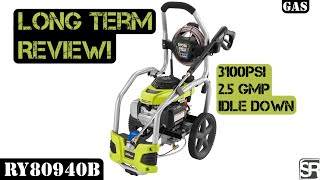 Ryobi 3100PSI 25GPM Honda Gas Pressure Washer with Idle Down  RY80940B LONG TERM REVIEW [upl. by Yelrihs]