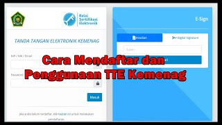 Cara Mendaftar dan Penggunaan Tanda Tangan Elektronik TTE Kemenag [upl. by Ennadroj]