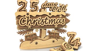 Christmas countdown calendar  scroll saw layered pattern [upl. by Morly31]