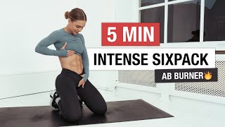 5 MIN INTENSE AB WORKOUT for a SIXPACK  24day FIT challenge [upl. by Cioffred536]