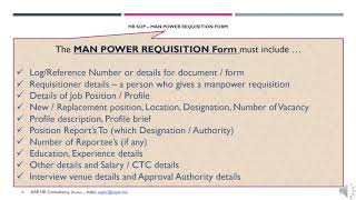 SOP Manpower Requisition Form with eg Human Resource System [upl. by Aiz995]