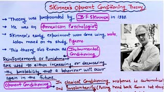 Skinners Operant Conditioning TheoryInstrumental ConditioningFor all Teaching Exams [upl. by Hesper]