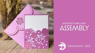 SVG File  Amethyst Floral Card  Assembly Tutorial For Cricut Silhouette and ScanNCut [upl. by Given950]