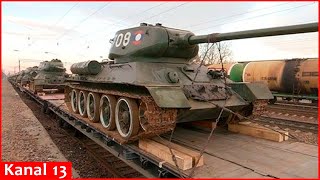 Russia is preparing to deploy rare T34 tanks from World War II to the war against Ukraine [upl. by Alihs]