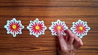 3 Simple and Beautiful Border rangoli designs Using Ear Bud  इअर बड वापरून बॉर्डर रांगोळी बनवा [upl. by Anailuj]