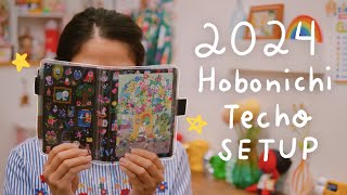 How I Setup My 2024 Journal Hobonichi Techo  Rainbowholic [upl. by Carilla]