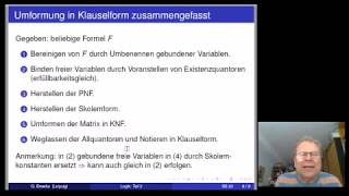 LogikSnapshot Pränexform und Skolemisierung in der Prädikatenlogik [upl. by Eciram17]