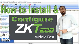 ZKTECO middle east Time Attendance software Installation and Configuration urdu tutorial [upl. by Aro]