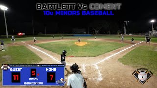 BARTLETT Vs COMENT  10u MINORS BASEBALL FALL TOURNAMENT eastlakebaseball [upl. by Aja220]