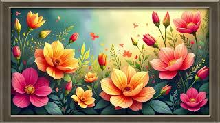 The Art Gallery  beautiful flowers screensaver  art gallery paintings  youtube framed art 4k [upl. by Yllor]