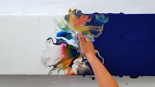 RAINBOW Acrylic Pour Painting  Full result Fluid Art  Part 2 [upl. by Zeugirdor]