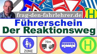 Fahrschule  Der Reaktionsweg  Die Faustformel ganz genau erklärt Führerschein Theorieprüfung [upl. by Faro]