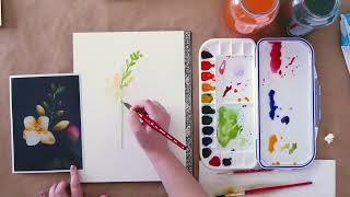 Watercolor Freesia Tutorial  Paint Delicate Spring Blooms [upl. by Accem]