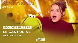 GOLDEN BUZZER  21YearOld Capucine Singing Ventriloquist Gets Golden Buzzer [upl. by Krishnah]