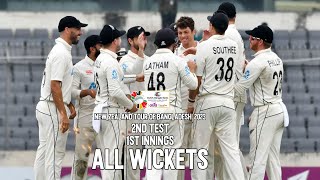 All Wickets  Bangladesh vs New Zealand  2nd Test  1st Innings [upl. by Ariom260]