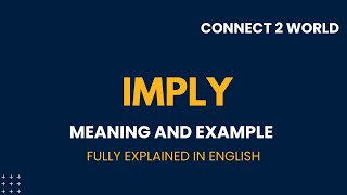 What Does imply Means  Meanings And Definitions With imply in ENGLISH [upl. by Kirkpatrick]