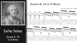 Carlos Seixas  Sonata K 24 in D Minor  Tab [upl. by Gamal514]