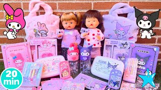 🎒✨ ANI y ONA Nenuco Estrenan Accesorios de Hello Kitty 🐱 Kuromi 🖤 My Melody 🎀 y Cinnamoroll ☁️ [upl. by Angelina]