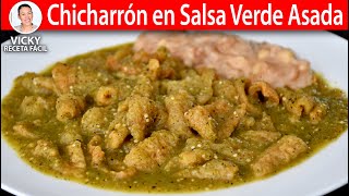 CHICHARRON EN SALSA VERDE ASADA  Vicky Receta Facil [upl. by Materi]