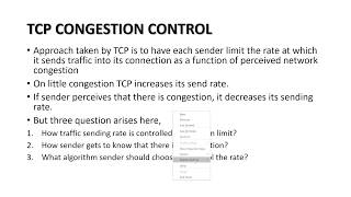 TCP CONGESTION CONTROL  MODULE 2  TRANSPORT LAYER  PART 9  By Akhil [upl. by Aivata]