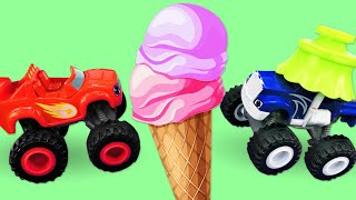 🍦 Blaze y Crusher Crean Heladería Mágica  THE MONSTER MACHINES y Aventuras de Coches 🚗 [upl. by Ydne498]