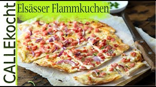 Original Flammkuchen Rezept aus dem Elsass  schnell und lecker [upl. by Wilden45]