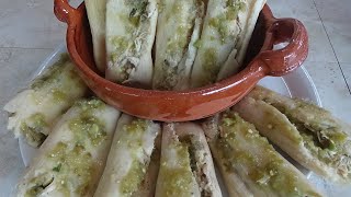 TAMALES VERDES DE POLLO en salsa verde deliciosos [upl. by Rika927]